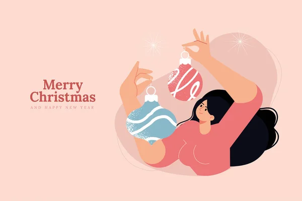 Frohe Weihnachten Und Ein Gutes Neues Jahr Vektor Illustration Für — Stockvektor