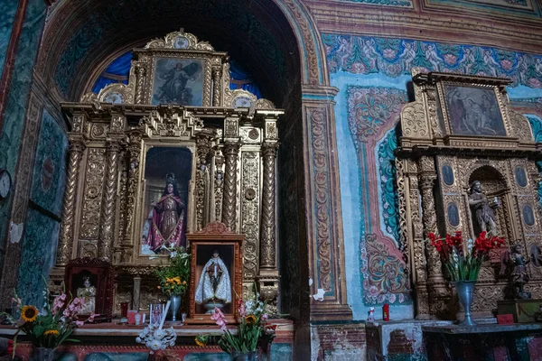 Teotitlan Del Valle Oaxaca Mexico Maj 2022 Ołtarz Wnętrzu Kościoła — Zdjęcie stockowe