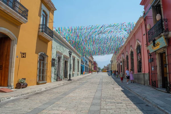 Oaxaca Oaxaca Mexico Maj 2022 Kolorowa Ulica Centrum Miasta Słoneczny — Zdjęcie stockowe