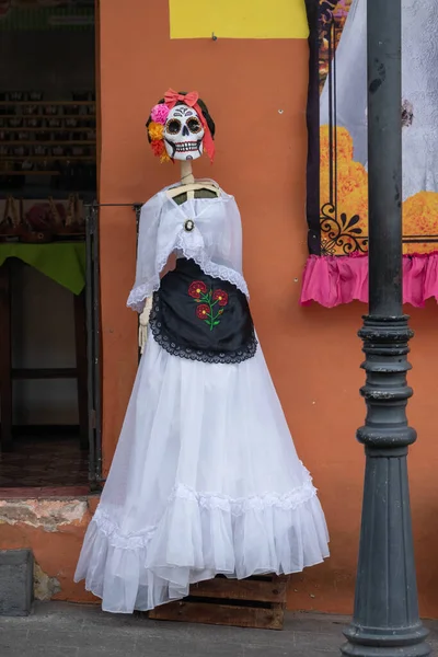 Xico Veracruz Mexico Październik 2021 Szkielet Ubrany Tradycyjne Ubrania Veracruz — Zdjęcie stockowe