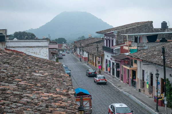 Vue Une Rue Typique Par Une Journée Nuageuse Xico Veracruz — Photo