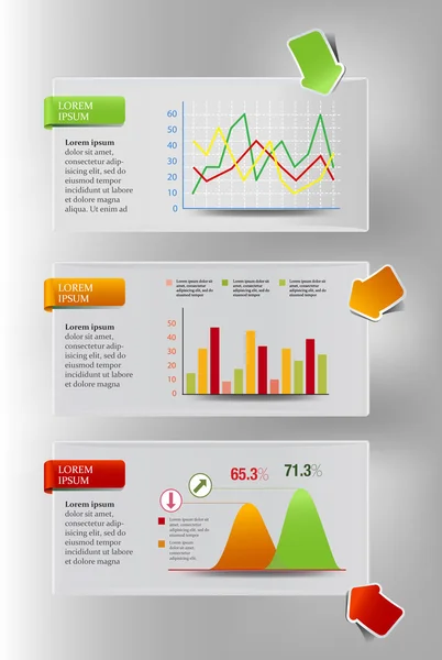 Infographic bemutató sablon grafikon kördiagram elem — Stock Vector