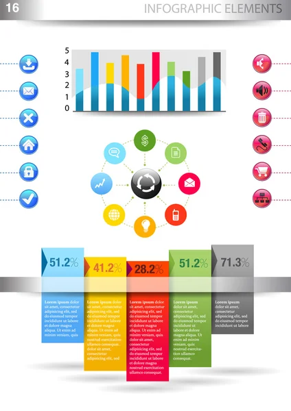 INFOGRAPHIC presentation template graph pie chart element — Stock Vector