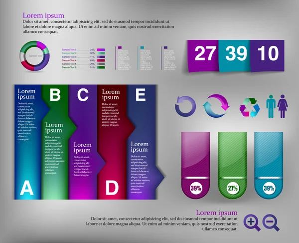 INFOGRAPHIC presentation template graph pie chart element — Stock Vector