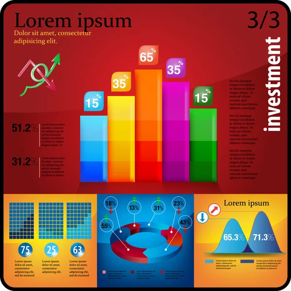 Infografische Präsentationsvorlage Diagrammkuchendiagramm-Element — Stockvektor