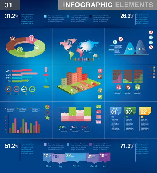 INFOGRAPHIE modèle de présentation graphique graphique secteur élément graphique — Image vectorielle