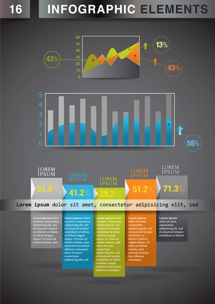 INFOGRAPHIE modèle de présentation graphique graphique secteur élément graphique — Image vectorielle