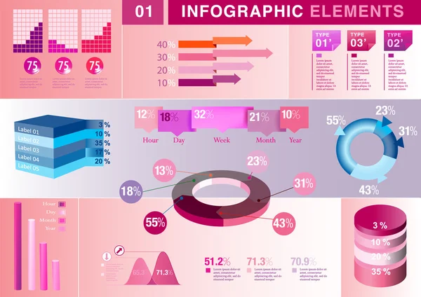 Infografía presentación plantilla gráfico gráfico gráfico gráfico elemento gráfico — Vector de stock