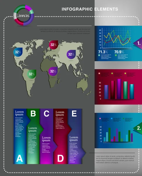 Infografía presentación plantilla gráfico gráfico gráfico gráfico elemento gráfico — Archivo Imágenes Vectoriales