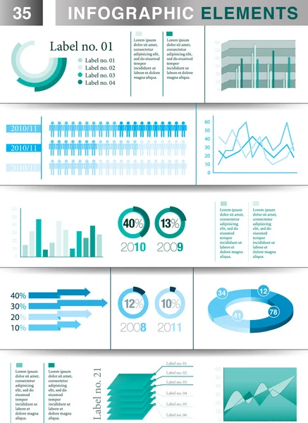 Infographic 프레 젠 테이 션 템플릿 그래프 파이 차트 요소 — 스톡 벡터