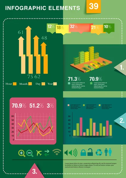Infographic παρουσίαση πρότυπο γράφημα στοιχείο γράφημα πίτας — Διανυσματικό Αρχείο