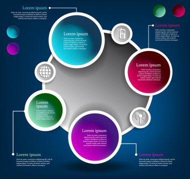 Infographic sunu şablonu grafik pasta grafik öğesi