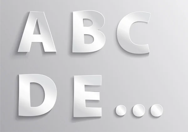 Alphabet lettre blanche avec ombre — Image vectorielle