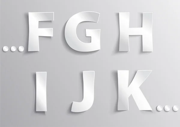 Alphabet weißer Buchstabe mit Schatten — Stockvektor