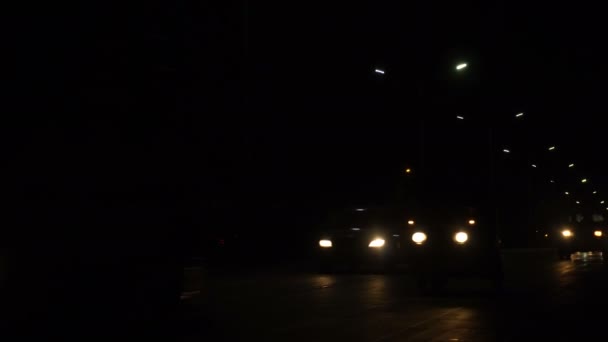 Semáforos Noturnos Cidade — Vídeo de Stock