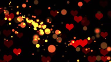 Bokeh ve Hearts ile soyut sevgililer günü arkaplanı