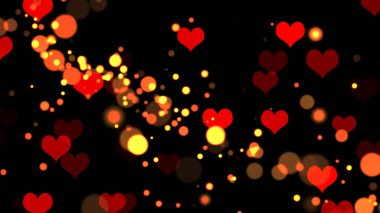 abstract colorful bokeh background with hearts