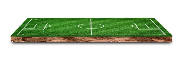 Voetbal Voetbalveld Geïsoleerd Witte Achtergrond — Stockfoto