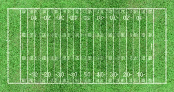 American Football Feld Streifengras Mit Weißen Musterlinien Ansicht Von Oben — Stockfoto