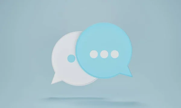 Chat Bubble Pictogrammen Spraakbellen Teken Symbool Blauwe Pastel Achtergrond Concept — Stockfoto