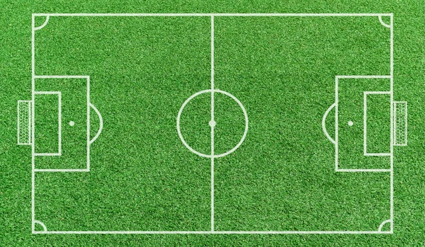 Fotbollsstadion Ovanifrån Rand Gräs Fotbollsplan Grön Gräsmatta Med Linjer Mönster — Stockfoto