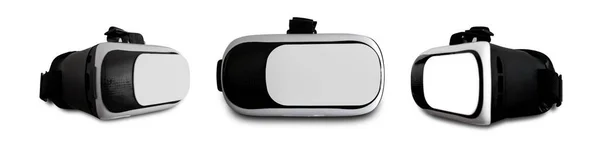 Conjunto Óculos Câmera Smartphone Isolado Fundo Branco Com Caminho Recorte — Fotografia de Stock