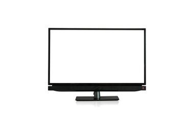 Beyaz arkaplanda izole edilmiş boş ekran ile akıllı TV kırpma yolunu içerir.