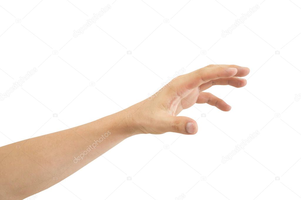 Hand gesture isolated on white background include clipping path.