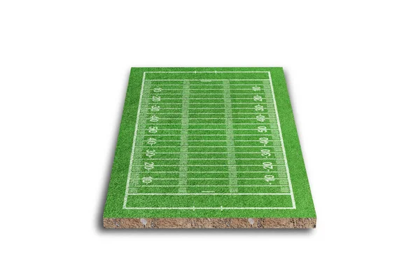 Campo Football Americano Con Linee Isolate Sfondo Bianco Rendering — Foto Stock