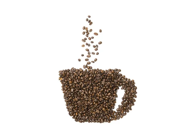 咖啡豆 呈杯子状排列 — 图库照片