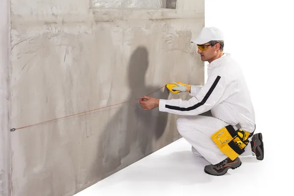 Worker doing a string lining — Stock Image Worker doing a string lining Stock Picture