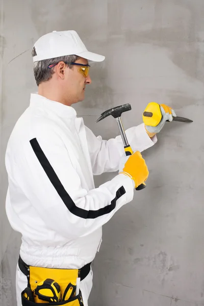 Worker checking the surface — Stock Image Worker checking the surface Stock Image