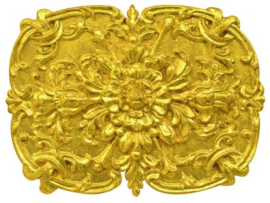 Altın Tay dekoratif desen kalıp üzerine beyaz izole