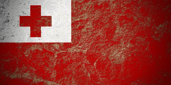 Království Tonga Vlajka Grunge Kámen Pozadí — Stock fotografie