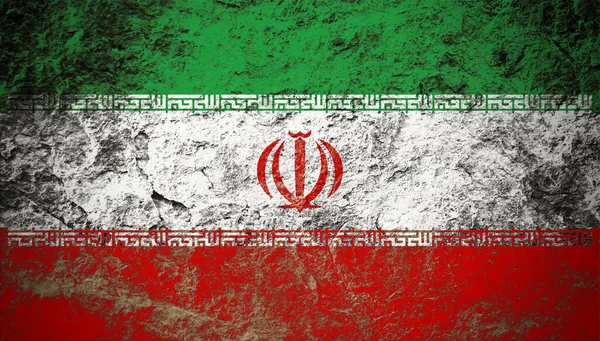 Islamic Republic Iran Flag Grunge Stone Background — Stock fotografie