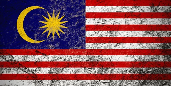 Malaysia Flag Grunge Stone Background — Stock Photo, Image