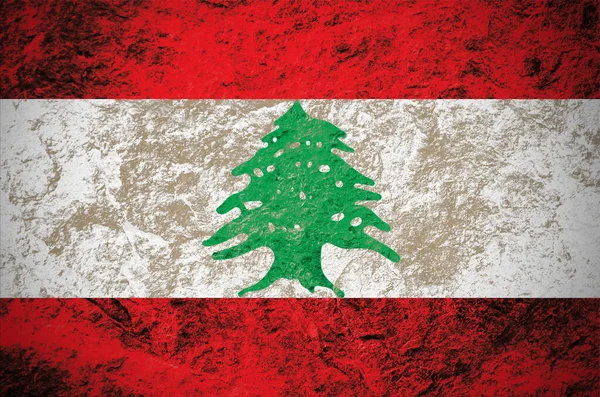 Repubblica Del Libano Bandiera Sfondo Pietra Grunge — Foto Stock