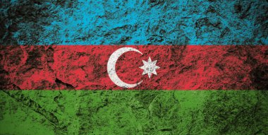 Grunge Stone arka planında Azerbaycan Cumhuriyeti bayrağı