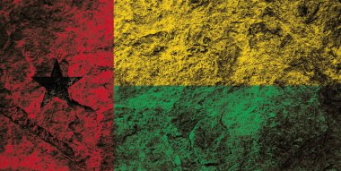 Grunge Stone arka planında Gine Bissau bayrağı