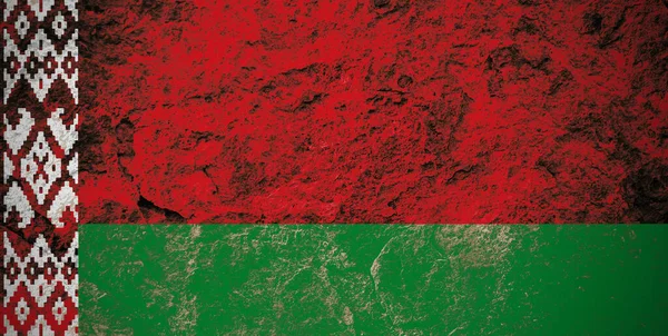 Флаг Республики Беларусь Фоне Гранж Камня — стоковое фото