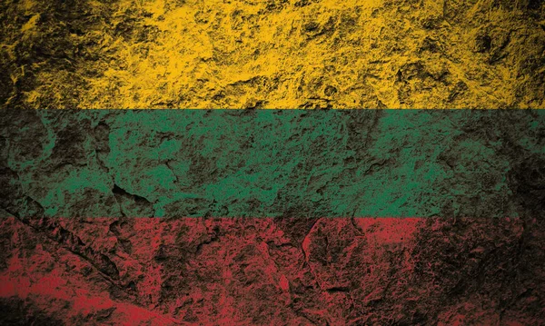 Republiken Litauen Flagga Grunge Sten Bakgrund — Stockfoto