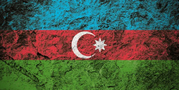 Republic Azerbaijan Flag Grunge Stone Background — Stock Photo, Image