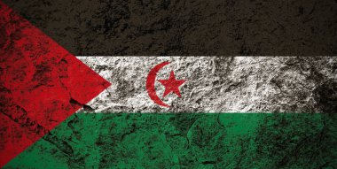 Sahra Arap Demokratik Cumhuriyeti bayrağı grunge taşından arka planda