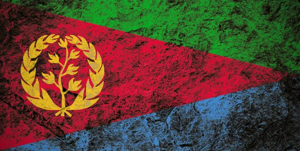 Stát Eritrea Vlajka Grunge Kámen Pozadí — Stock fotografie