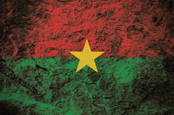 Burkina Faso Flagga Grunge Sten Bakgrund — Stockfoto