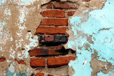 çatlak duvar ve tuğla 