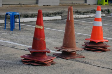 traffic cone at the road
