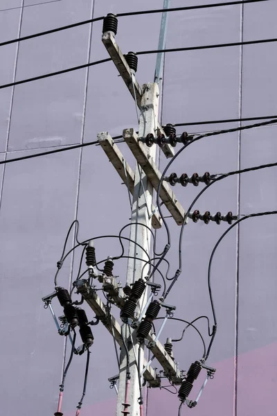 Linha Elétrica Construção — Fotografia de Stock