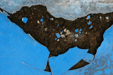 hole on the blue floor and grunge floor