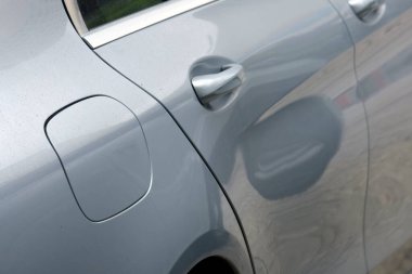 car door handle and reflect of metal